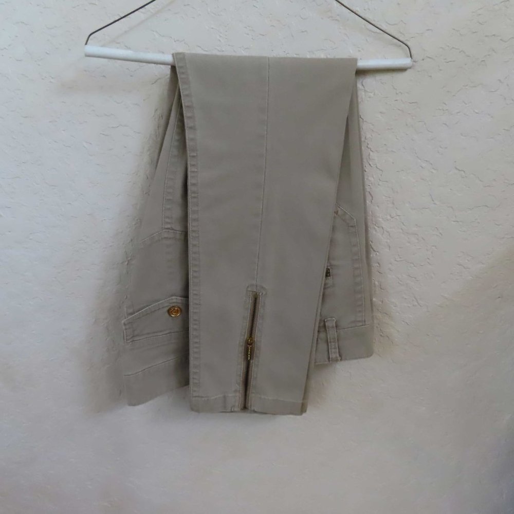 Michael Kors Soft Brushed Ankle Skinny Zipper Pants In Fawn Size 12